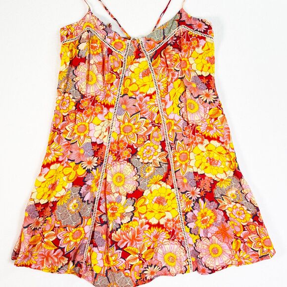 Free People Intimately | Got What I Need Mini | Yellow Pink Orange Summer | Sz M - Picture 3 of 5